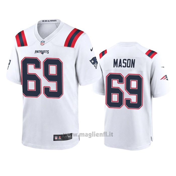 Maglia NFL Game New England Patriots Shaq Mason 2020 Bianco